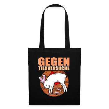Gegen Tierversuche Abschaffen Tierschützer - Stoffbeutel - Schwarz - Vorne