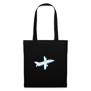 Airplane Plane - Stoffbeutel - Schwarz - Vorne