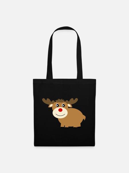 Rentier Weihnachten - Stoffbeutel - Schwarz