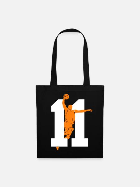 NUMMER 11 BASKETBALL 11. GEBURTSTAG - Stoffbeutel - Schwarz
