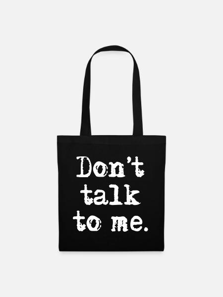 Rebell "Dont Talk To Me" Typewriter Design - Stoffbeutel - Schwarz