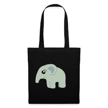 Elefant Geschenk Baby Geburt Babyparty Taufe  - Stoffbeutel - Schwarz - Vorne