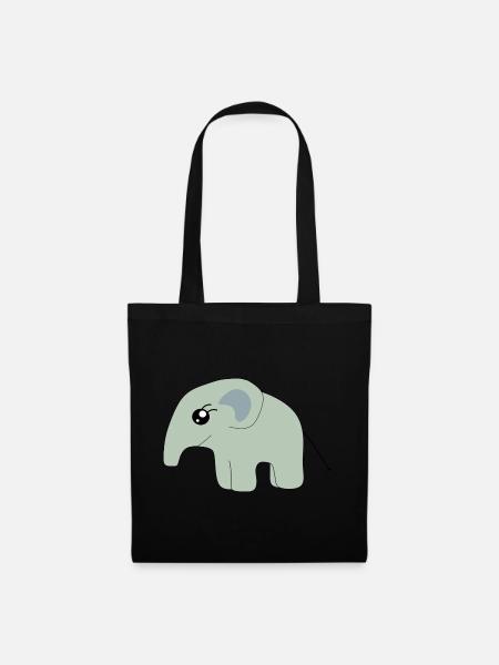 Elefant Geschenk Baby Geburt Babyparty Taufe  - Stoffbeutel - Schwarz