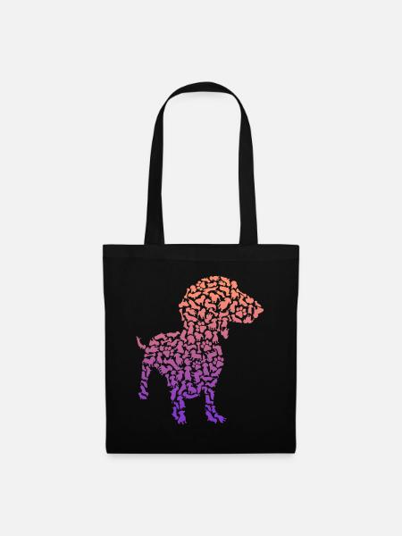 Dackel Mama Dachshund Besitzer Kinder Teckel - Stoffbeutel - Schwarz