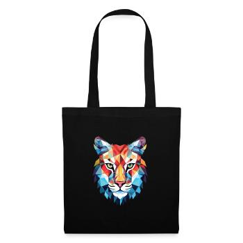 Luchs Bunte Aquarell-Tier-Haustier-Illustration - Stoffbeutel - Schwarz - Vorne