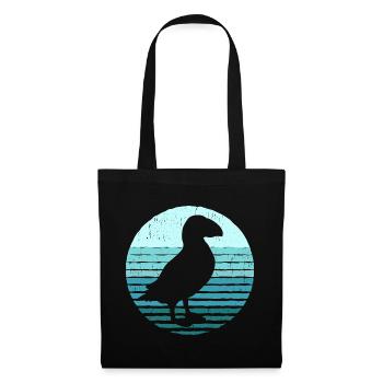 Papageientaucher Puffin Papageitaucher - Stoffbeutel - Schwarz - Vorne