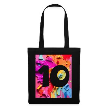 NON. 10 NUMÉRO 10 COLORÉ 10E ANNIVERSAIRE - Sac en tissu - noir - Devant