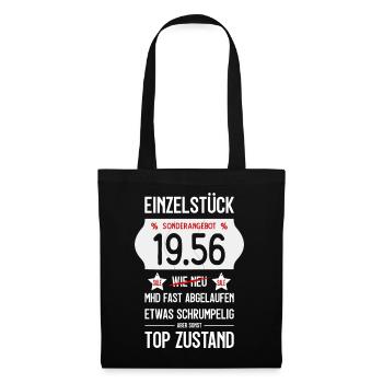 70. GEBURTSTAG 1956 EINZELSTÜCK PREISSCHILD - Stoffbeutel - Schwarz - Vorne