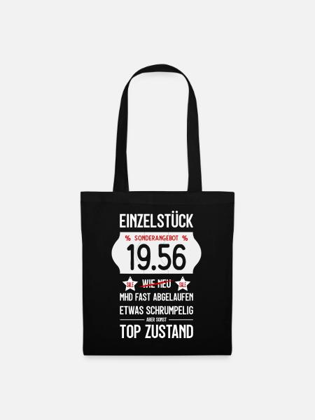 70. GEBURTSTAG 1956 EINZELSTÜCK PREISSCHILD - Stoffbeutel - Schwarz