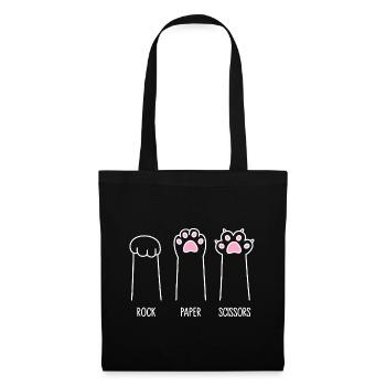 Rock Paper Scissors - Cat Paws - Tote Bag - black - Front