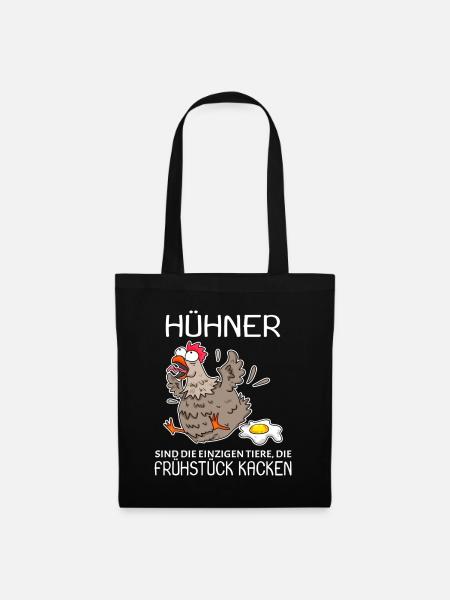 Landwirt Landwirte Huhn Hühner Spruch - Stoffbeutel - Schwarz