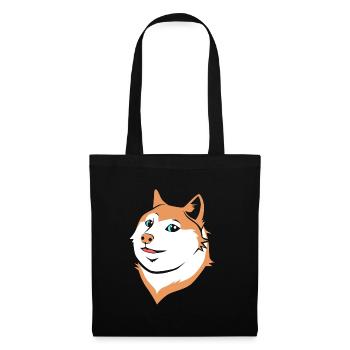 Akita Inu Japanischer Hunderasse Köter Hundekopf - Stoffbeutel - Schwarz - Vorne