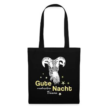 Schaf Schafbock gute Nacht - Stoffbeutel - Schwarz - Vorne