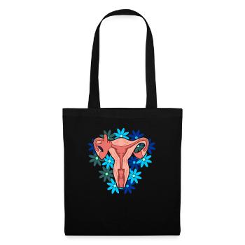 Uterus Vagina Scheide Mittelfinger Feminismus - Stoffbeutel - Schwarz - Vorne