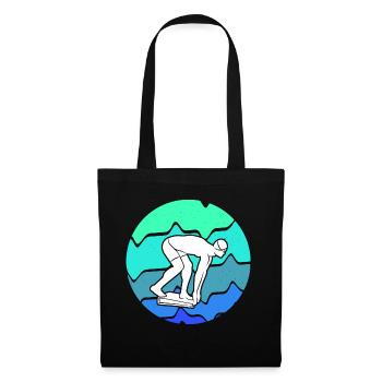 Schwimmer Schwimmen Schwimmsport Schwimm Jungen - Stoffbeutel - Schwarz - Vorne