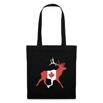 Deer with Canadian flag - Tote Bag - black - Front