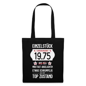 51. GEBURTSTAG 1975 EINZELSTÜCK PREISSCHILD - Stoffbeutel - Schwarz - Vorne