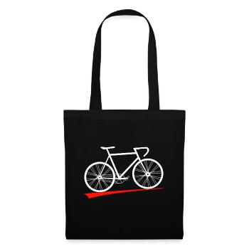 Fahrrad Silhouette Linienstil - Stoffbeutel - Schwarz - Vorne