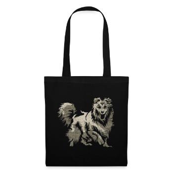 Wuscheliger Sheltie Colliefreund - Stoffbeutel - Schwarz - Vorne