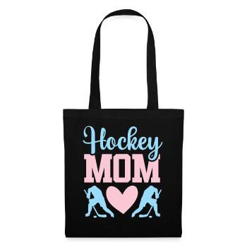 Eishockey Mama Hock Mom - Stoffbeutel - Schwarz - Vorne