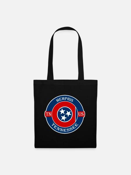 Memphis Tennessee Flagge USA Reise Souvenir Abzeichen - Stoffbeutel - Schwarz