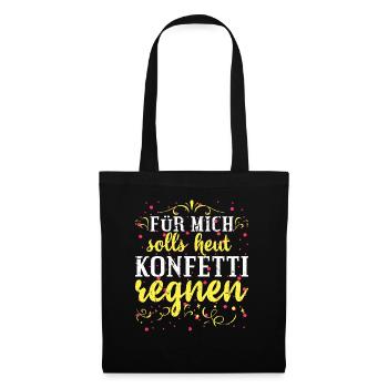 Konfetti Fasching - Stoffbeutel - Schwarz - Vorne