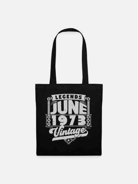 Vintage Geburtstagsgeschenk Juni 1973, Juni 1973. - Stoffbeutel - Schwarz