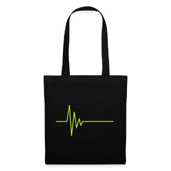 EKG Herzschlag - Stoffbeutel - Schwarz - Vorne
