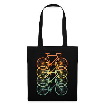 Fahrrad in Farben - Stoffbeutel - Schwarz - Vorne