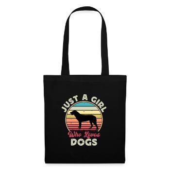 Cao De Castro Laboreiro Hund Silhouette Retro Sonne - Stoffbeutel - Schwarz - Vorne