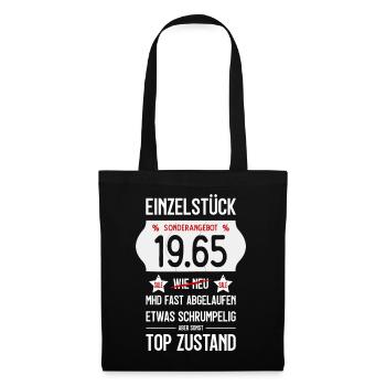 61. GEBURTSTAG 1965 EINZELSTÜCK PREISSCHILD - Stoffbeutel - Schwarz - Vorne