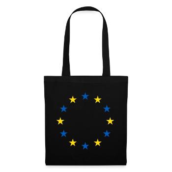 Ukraine EU Flagge Freiheit Frieden - Stoffbeutel - Schwarz - Vorne