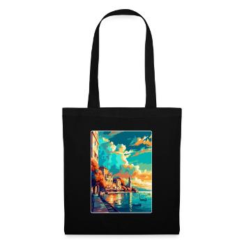 Thessalonique Grèce Affiche de voyage vintage souvenir - Sac en tissu - noir - Devant
