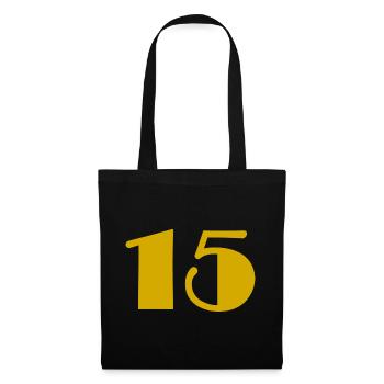 15. 15 ANS. 15e ANNIVERSAIRE. ANNIVERSAIRE 15 ANS. - Sac en tissu - noir - Devant