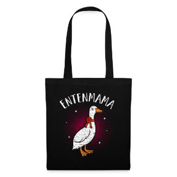Entenmama Enten Mama Ententeich Laufente Mutter En - Stoffbeutel - Schwarz - Vorne
