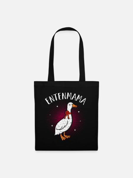 Entenmama Enten Mama Ententeich Laufente Mutter En - Stoffbeutel - Schwarz