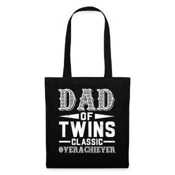 Dad Of Twins Classic Overachiever Daddy Of Twins - Stoffbeutel - Schwarz - Vorne