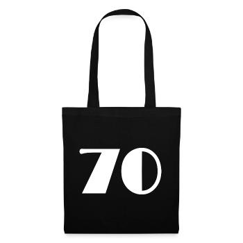 70. 70 JAHRE. 70-JÄHRIGES JUBILÄUM. GEBURTSTAG 70 JAHRE. - Stoffbeutel - Schwarz - Vorne