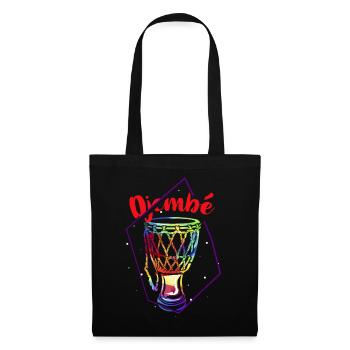Feuriger Djembe Trommelrhythmus - Stoffbeutel - Schwarz - Vorne