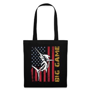 Jumping Marlin with US flag Deep Sea Fishing - Tote Bag - black - Front