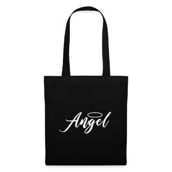 Engel Angel Engelchen Design - Stoffbeutel - Schwarz - Vorne