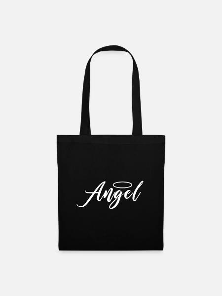 Engel Angel Engelchen Design - Stoffbeutel - Schwarz