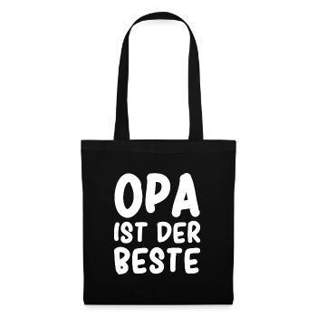Opa ist der Beste - Stoffbeutel - Schwarz - Vorne