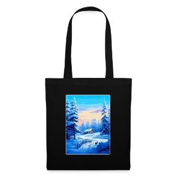 Lappland Finnland Vintage Reiseplakat Souvenir WPA - Stoffbeutel - Schwarz - Vorne