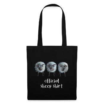 Official Sheep Shirt - Drei lustige Schafe - Stoffbeutel - Schwarz - Vorne