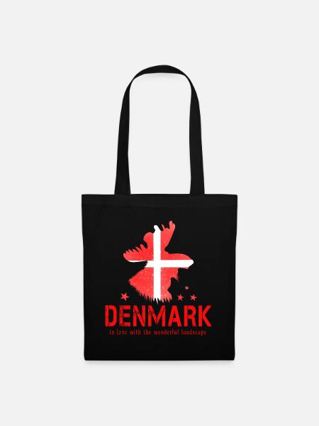 denmark 2024 red white - Stoffbeutel - Schwarz
