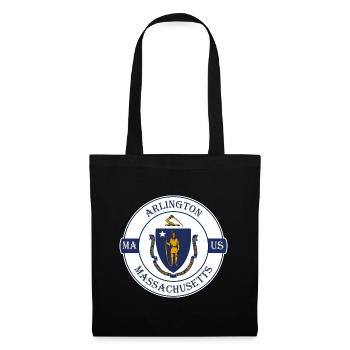 Arlington Massachusetts Flagge USA Souvenir Abzeichen - Stoffbeutel - Schwarz - Vorne