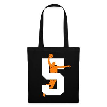 NUMMER 5 BASKETBALL 5. GEBURTSTAG - Stoffbeutel - Schwarz - Vorne