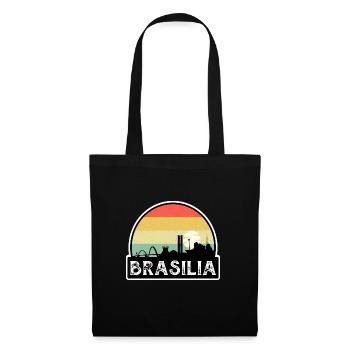 Brasilia Brasilien Flagge Skyline Reisesouvenir - Stoffbeutel - Schwarz - Vorne