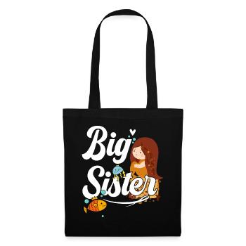 Große Schwester Big Sis - Stoffbeutel - Schwarz - Vorne